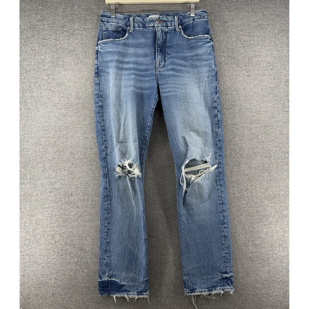 Good American 90's Jeans Women Size 8/29 Blue Indigo345 Denim Distressed Casual